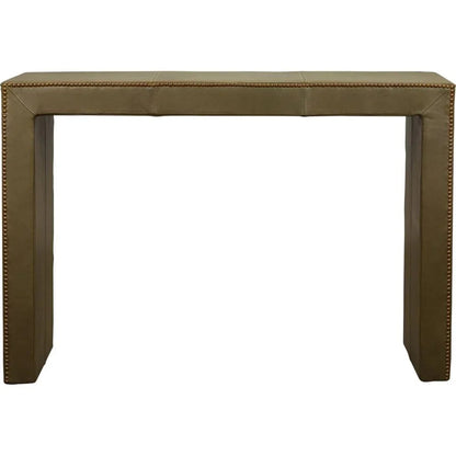 Butler Leather Rectangular Console Table with Nail Head Trim - LOOMLAN - Console Tables