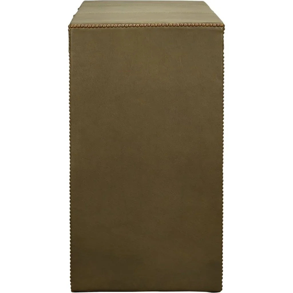 Butler Leather Rectangular Console Table with Nail Head Trim - LOOMLAN - Console Tables