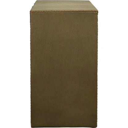 Butler Leather Rectangular Console Table with Nail Head Trim - LOOMLAN - Console Tables