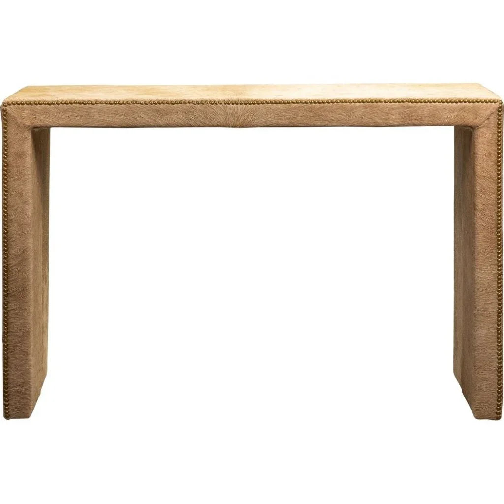 Butler Leather Rectangular Console Table with Nail Head Trim - LOOMLAN - Console Tables