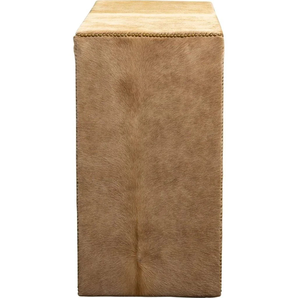 Butler Leather Rectangular Console Table with Nail Head Trim - LOOMLAN - Console Tables