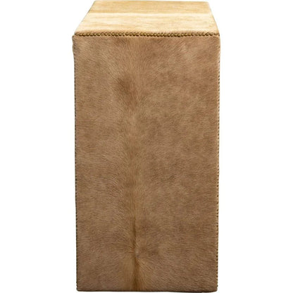 Butler Leather Rectangular Console Table with Nail Head Trim - LOOMLAN - Console Tables