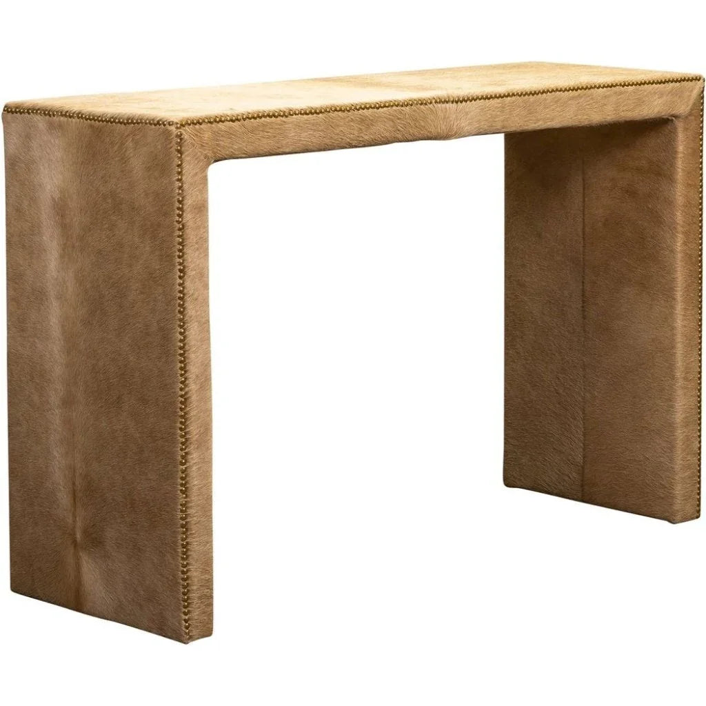 Butler Leather Rectangular Console Table with Nail Head Trim - LOOMLAN - Console Tables