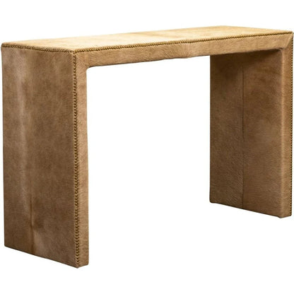 Butler Leather Rectangular Console Table with Nail Head Trim - LOOMLAN - Console Tables