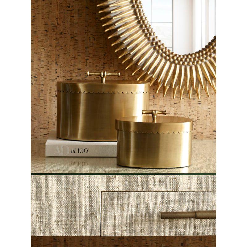 Buttercup Antique Brass Finish Gold Box - LOOMLAN - Wildwood - Boxes & Bowls