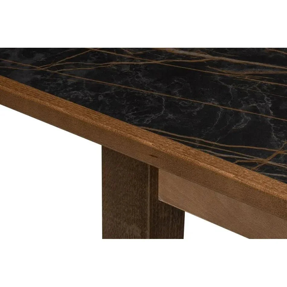 Butterfly Brown Extendable Dining Table Seats 10 People-Dining Tables-Sarreid-LOOMLAN