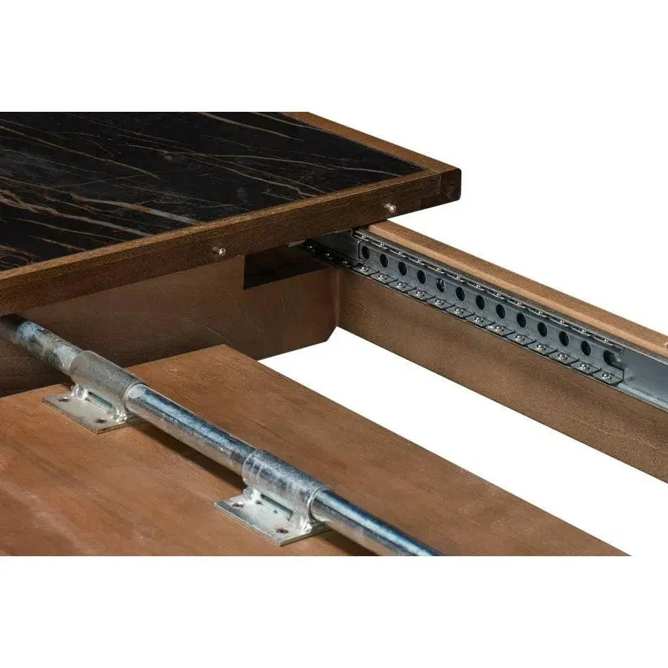 Butterfly Brown Extendable Dining Table Seats 10 People-Dining Tables-Sarreid-LOOMLAN