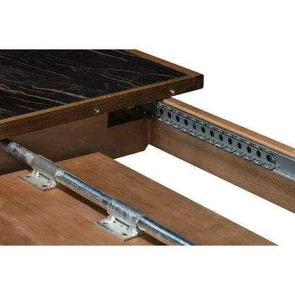 Butterfly Brown Extendable Dining Table Seats 10 People-Dining Tables-Sarreid-LOOMLAN