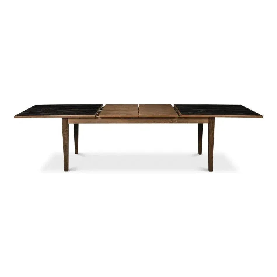 Butterfly Brown Extendable Dining Table Seats 10 People-Dining Tables-Sarreid-LOOMLAN