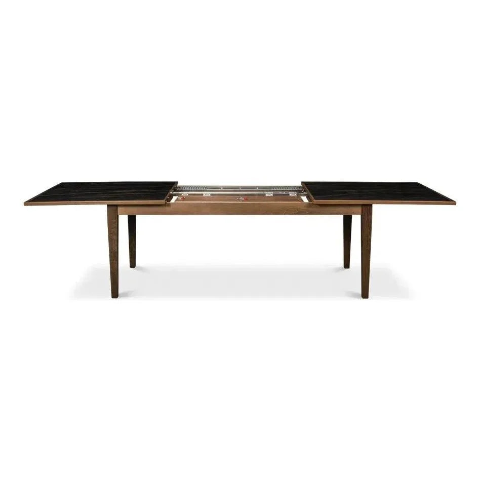 Butterfly Brown Extendable Dining Table Seats 10 People-Dining Tables-Sarreid-LOOMLAN