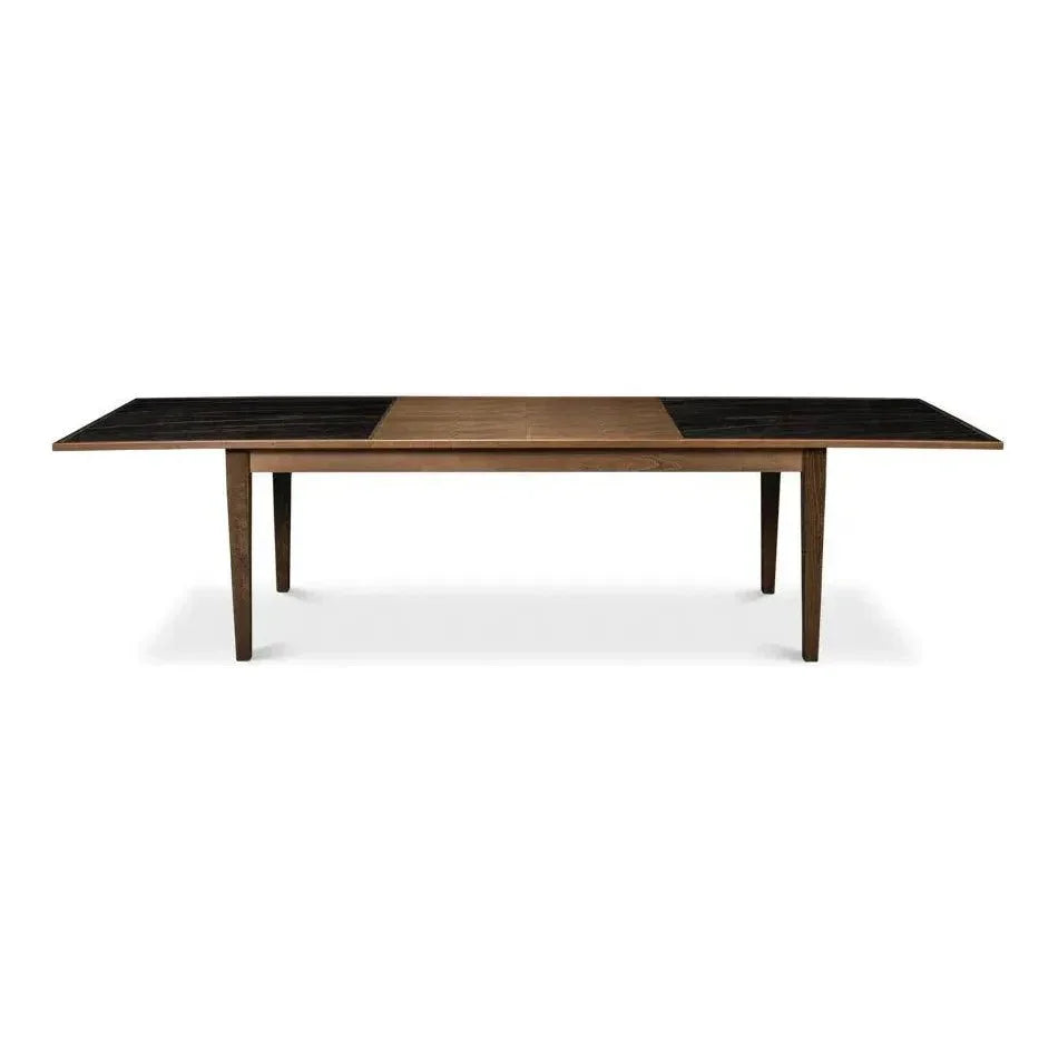 Butterfly Brown Extendable Dining Table Seats 10 People-Dining Tables-Sarreid-LOOMLAN