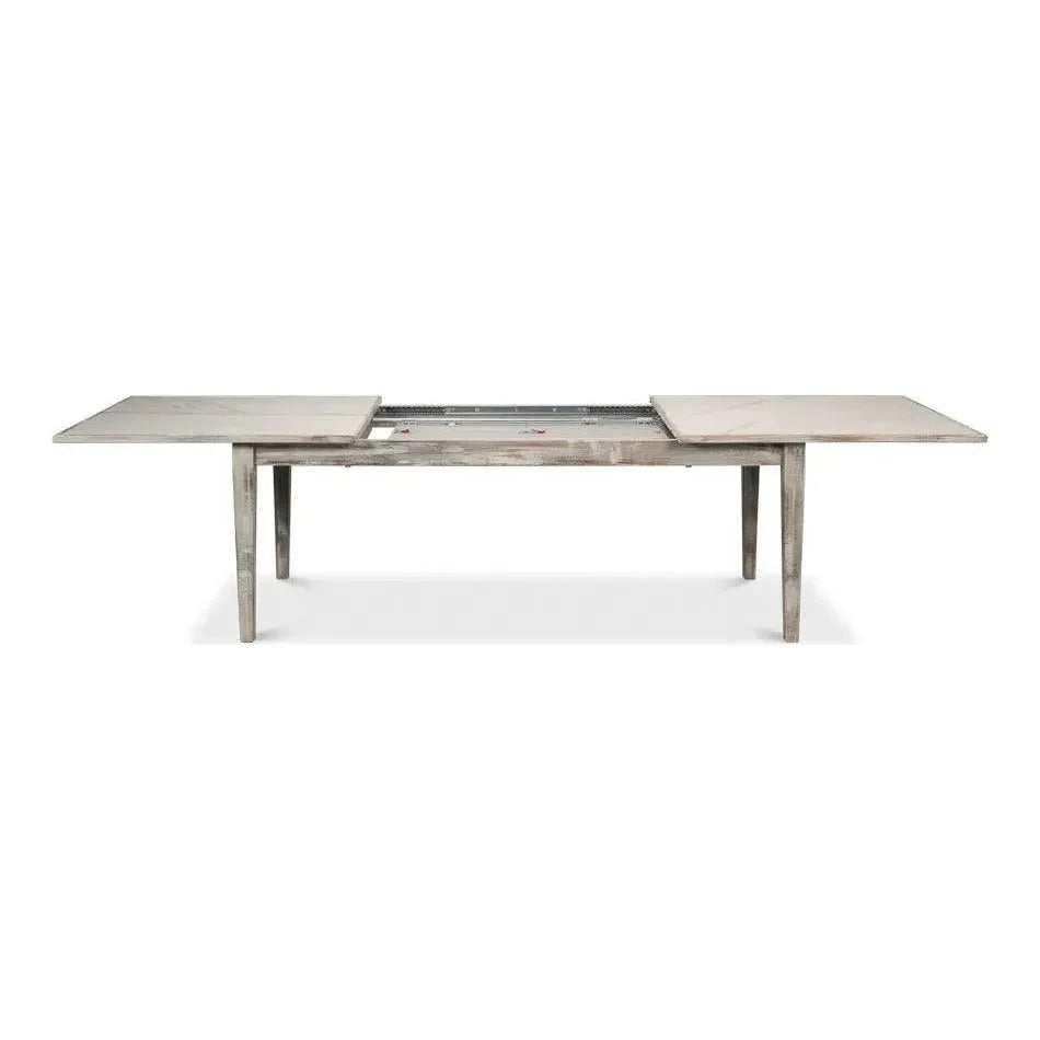 Butterfly Grey Extendable Dining Table Seats 10 People-Dining Tables-Sarreid-LOOMLAN