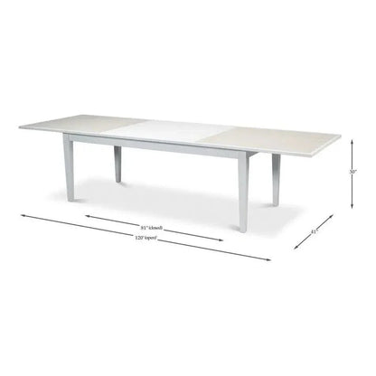 Butterfly White Extendable Dining Table Seats 10 People-Dining Tables-Sarreid-LOOMLAN