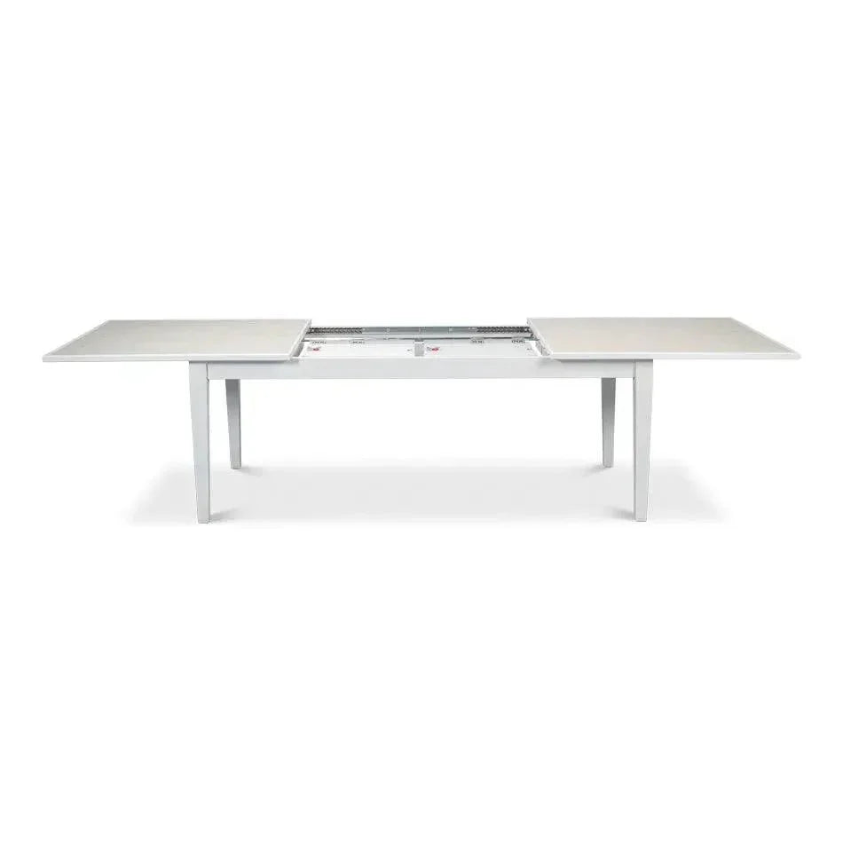 Butterfly White Extendable Dining Table Seats 10 People-Dining Tables-Sarreid-LOOMLAN