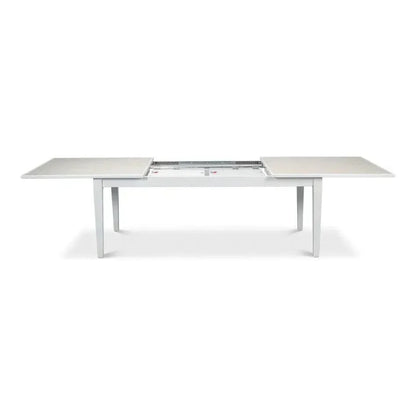 Butterfly White Extendable Dining Table Seats 10 People-Dining Tables-Sarreid-LOOMLAN