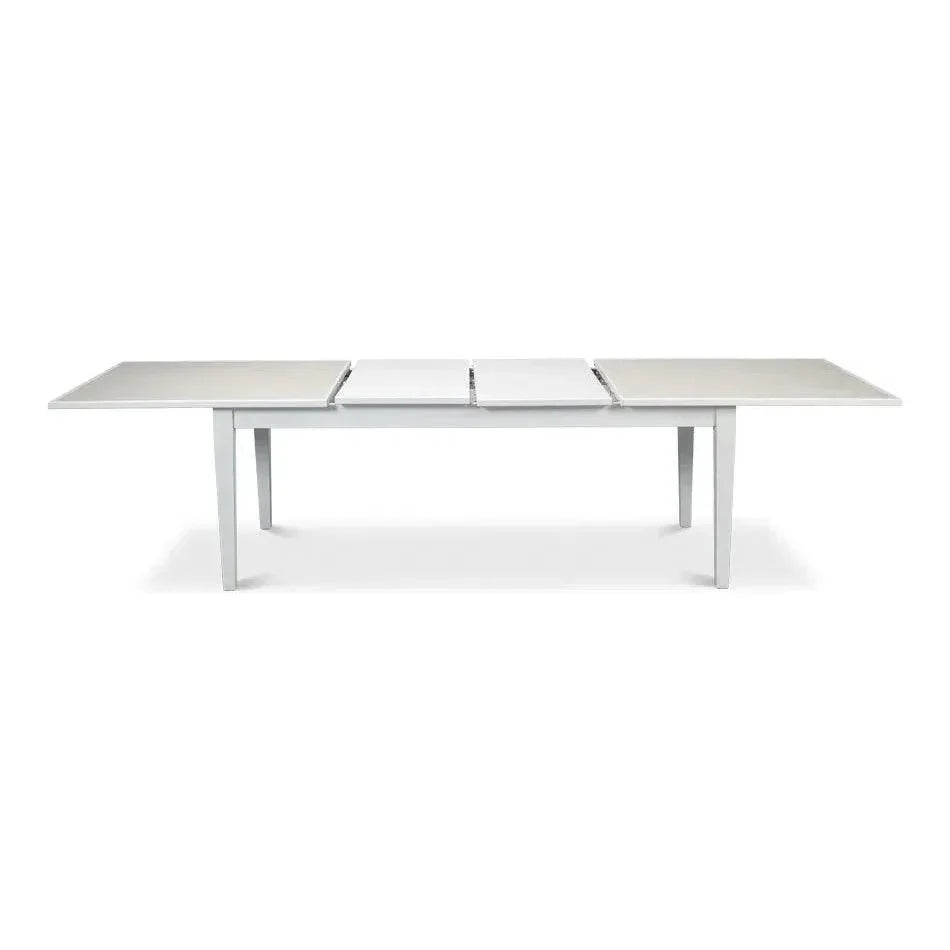 Butterfly White Extendable Dining Table Seats 10 People-Dining Tables-Sarreid-LOOMLAN