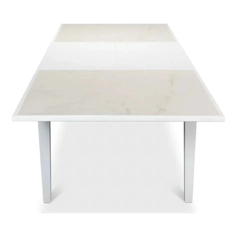 Butterfly White Extendable Dining Table Seats 10 People-Dining Tables-Sarreid-LOOMLAN
