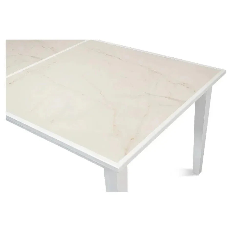 Butterfly White Extendable Dining Table Seats 10 People-Dining Tables-Sarreid-LOOMLAN