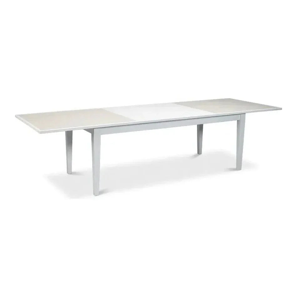 Butterfly White Extendable Dining Table Seats 10 People-Dining Tables-Sarreid-LOOMLAN