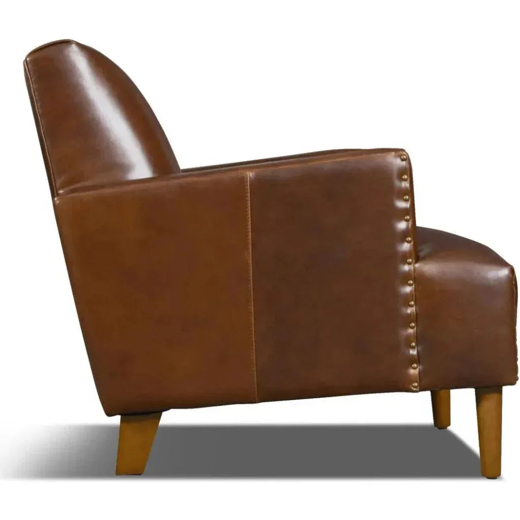 Button Tufted Leather Club Chair Duke - LOOMLAN - One For Victory - Club Chairs