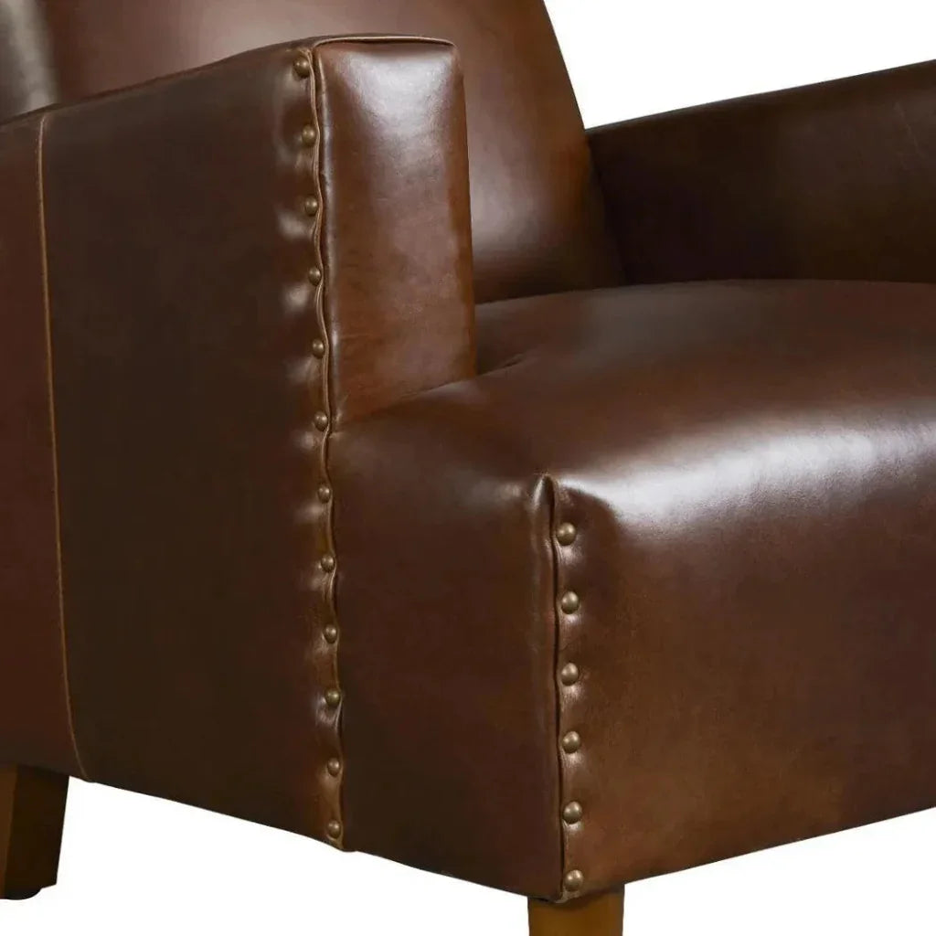 Button Tufted Leather Club Chair Duke - LOOMLAN - One For Victory - Club Chairs