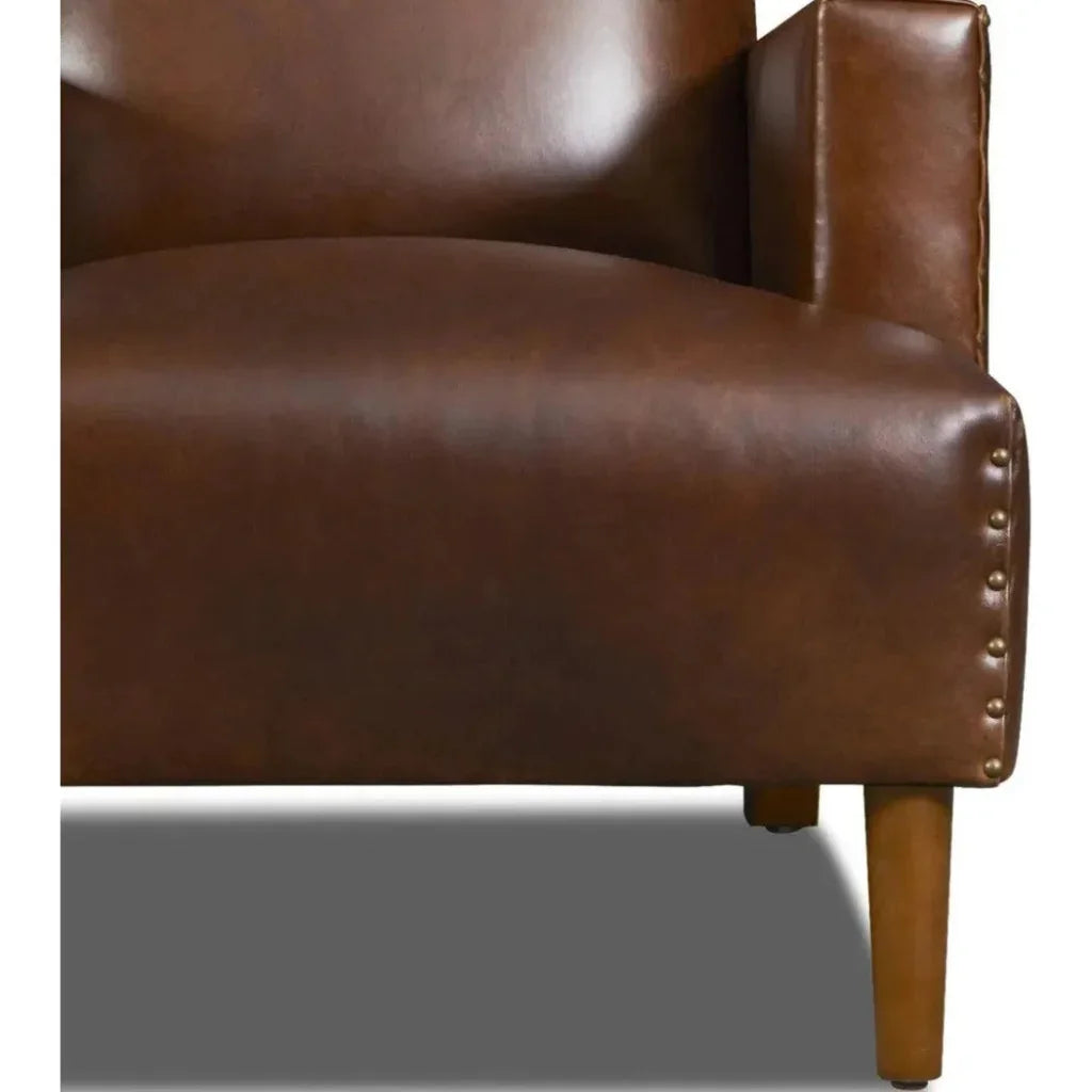 Button Tufted Leather Club Chair Duke - LOOMLAN - One For Victory - Club Chairs