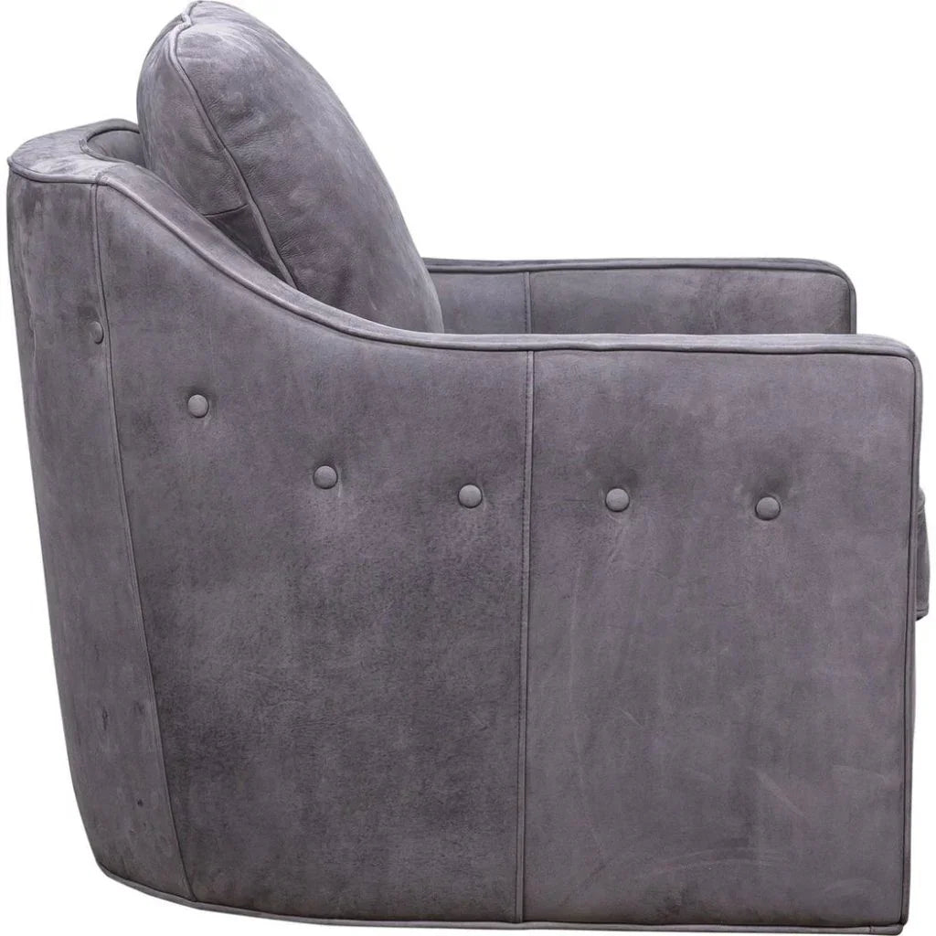 Button Ultimate Style Leather Swivel Chair - LOOMLAN - Olivia + Quinn - Club Chairs
