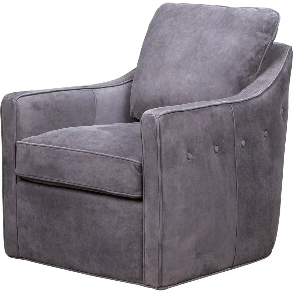 Button Ultimate Style Leather Swivel Chair - LOOMLAN - Olivia + Quinn - Club Chairs
