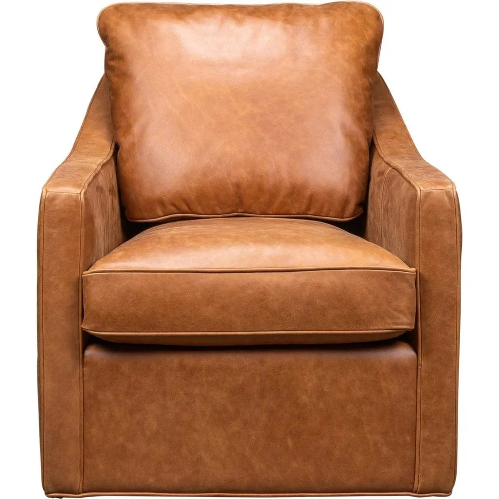 Button Ultimate Style Leather Swivel Chair - LOOMLAN - Olivia + Quinn - Club Chairs