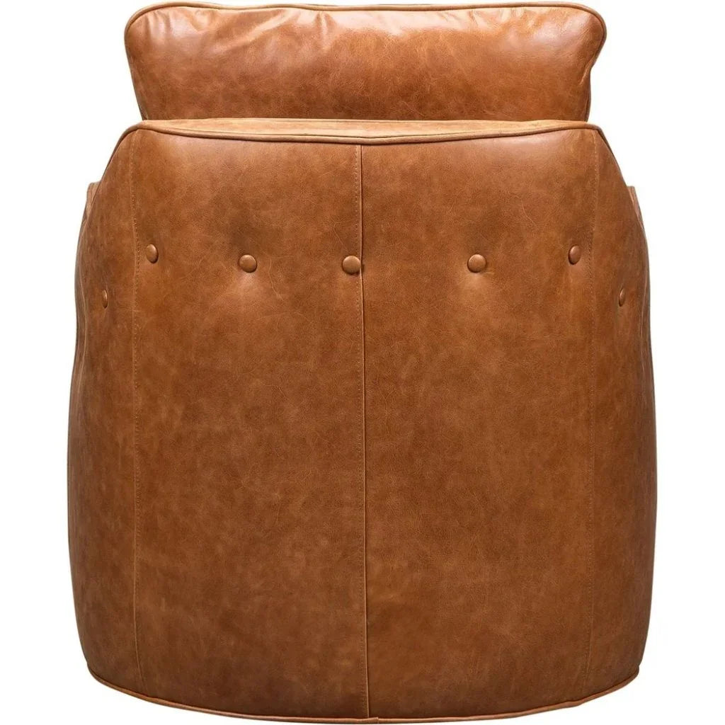 Button Ultimate Style Leather Swivel Chair - LOOMLAN - Olivia + Quinn - Club Chairs