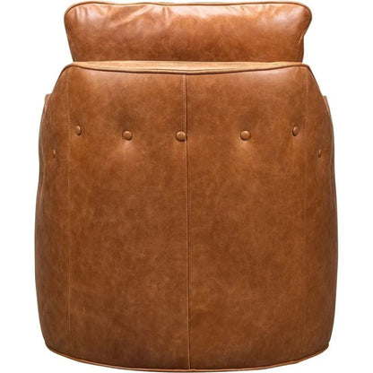 Button Ultimate Style Leather Swivel Chair - LOOMLAN - Olivia + Quinn - Club Chairs