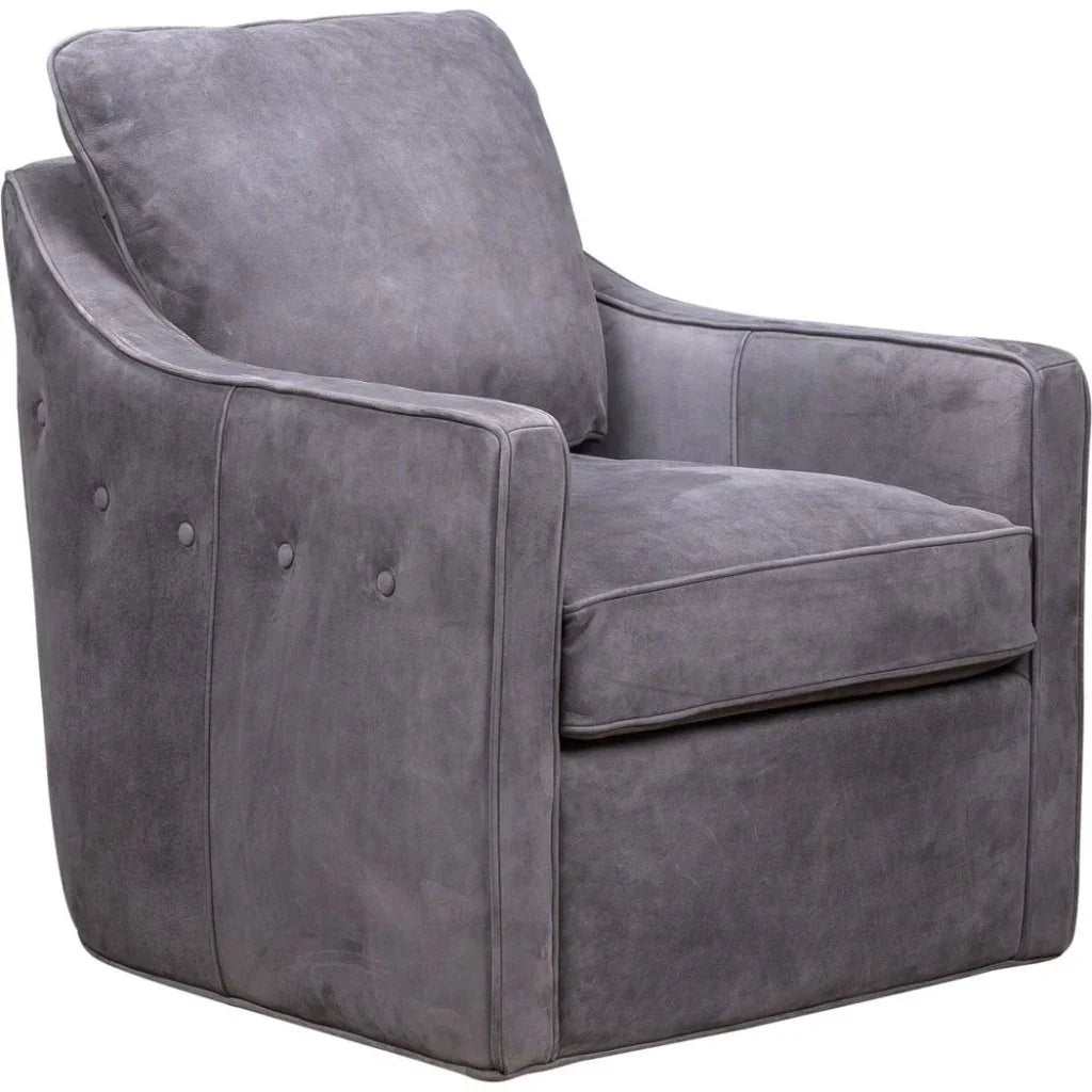 Button Ultimate Style Leather Swivel Chair - LOOMLAN - Olivia + Quinn - Club Chairs