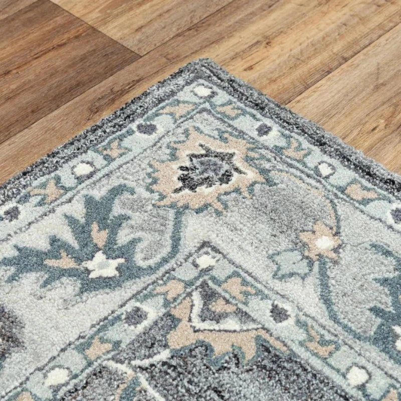 Butu Floral Medallion Gray Area Rugs For Living Room - LOOMLAN - LOOMLAN - Area Rugs