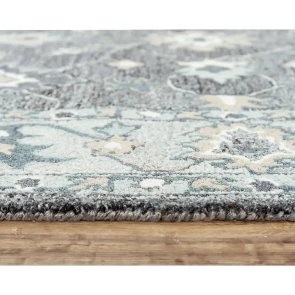 Butu Floral Medallion Gray Area Rugs For Living Room - LOOMLAN - LOOMLAN - Area Rugs