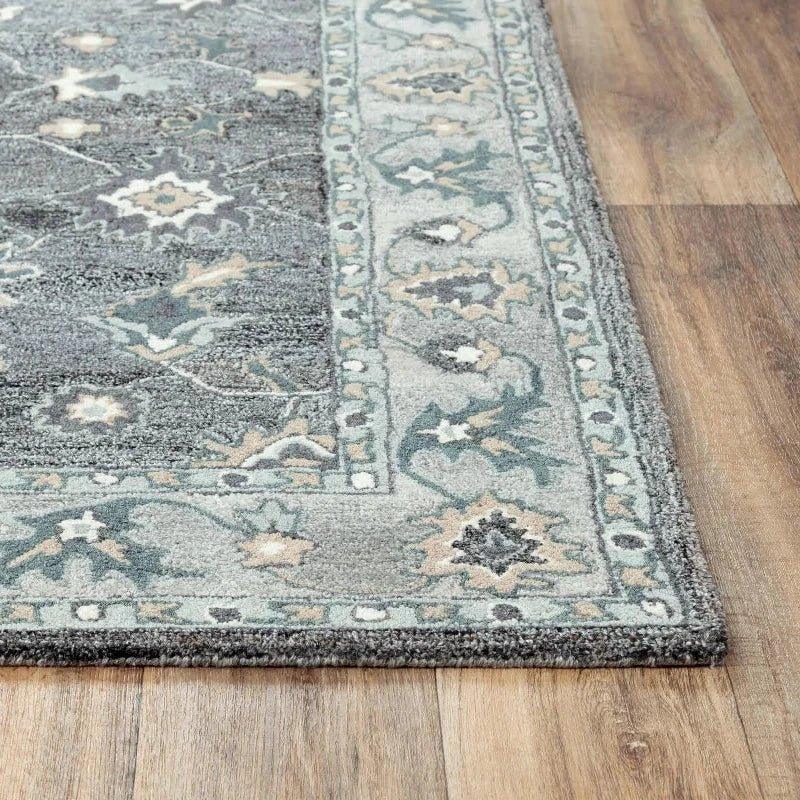 Butu Floral Medallion Gray Area Rugs For Living Room - LOOMLAN - LOOMLAN - Area Rugs