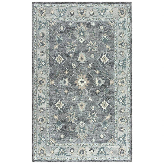 Butu Floral Medallion Gray Area Rugs For Living Room - LOOMLAN - LOOMLAN - Area Rugs