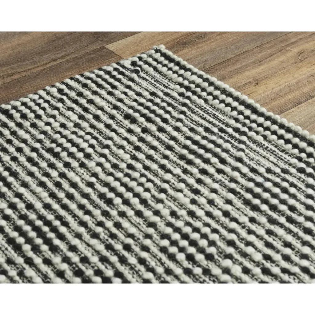 Buza Geometric Black Living Room Rug - LOOMLAN - LOOMLAN - Area Rugs
