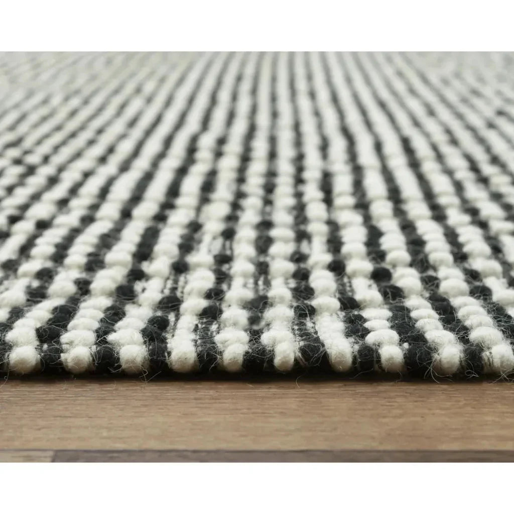 Buza Geometric Black Living Room Rug - LOOMLAN - LOOMLAN - Area Rugs