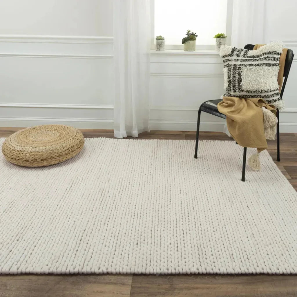 Byas Solid Beige Living Room Rug - LOOMLAN - LOOMLAN - Area Rugs