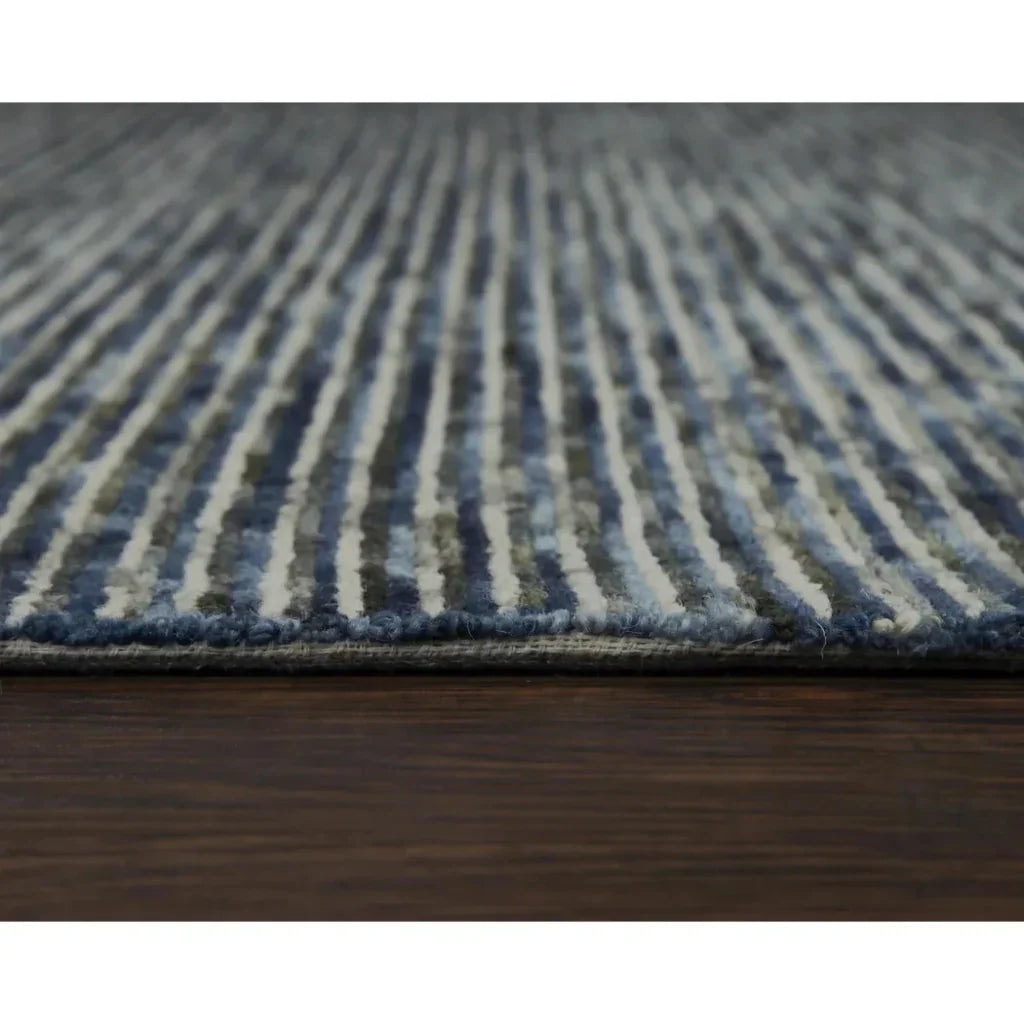 Byes Stripe Blue Area Rugs For Living Room - LOOMLAN - LOOMLAN - Area Rugs