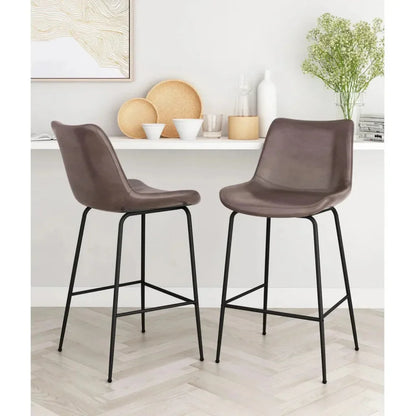 Byron Bar Chair Brown - LOOMLAN - Zuo Modern - Bar Stools
