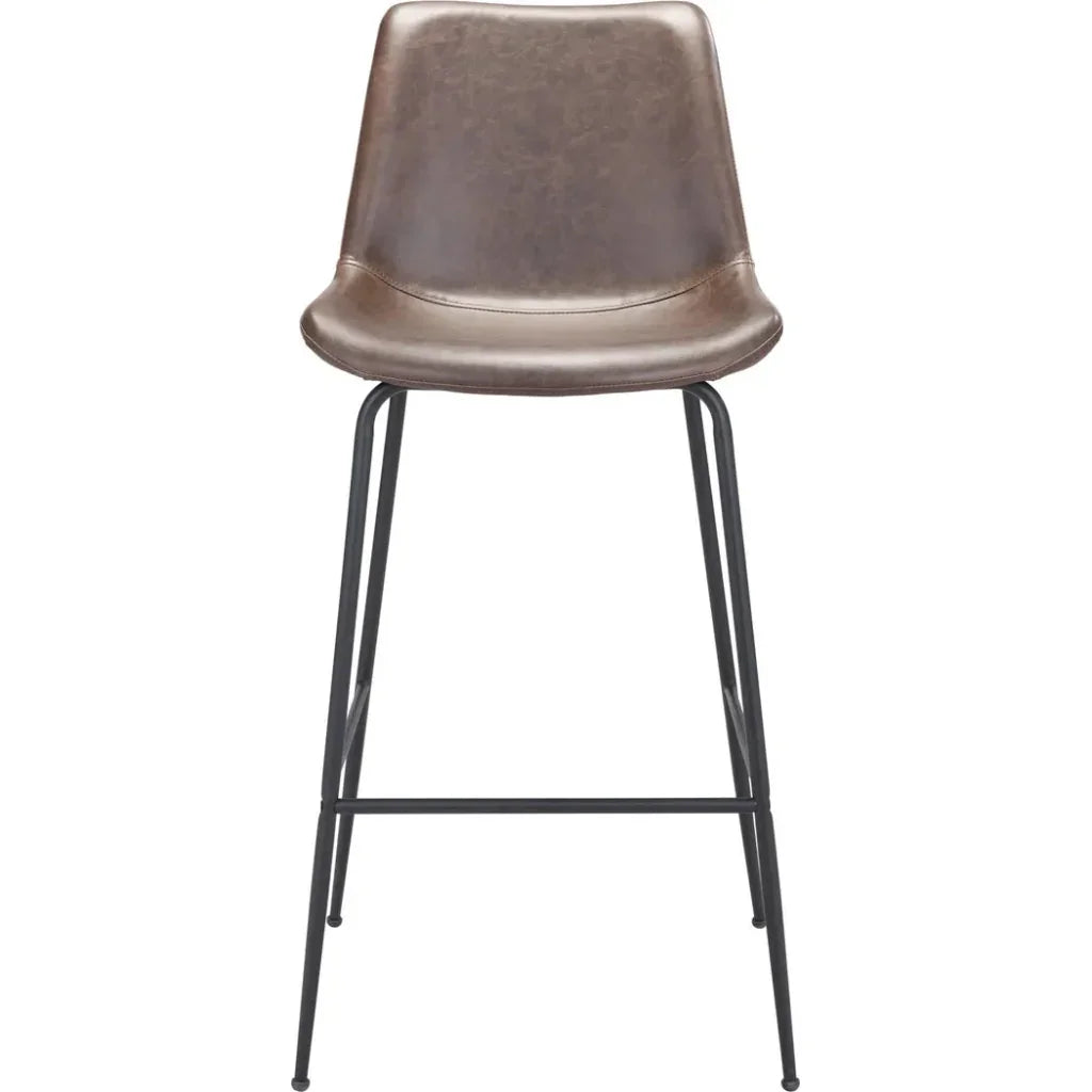 Byron Bar Chair Brown - LOOMLAN - Zuo Modern - Bar Stools