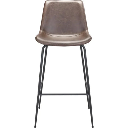 Byron Bar Chair Brown - LOOMLAN - Zuo Modern - Bar Stools