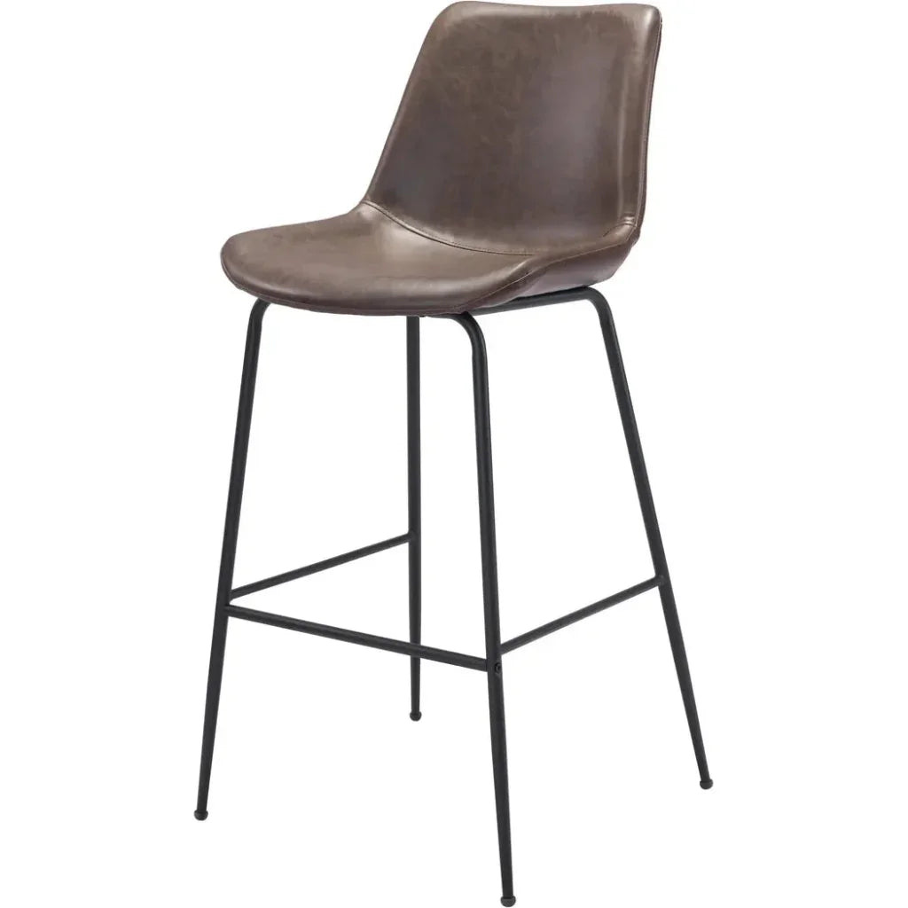 Byron Bar Chair Brown - LOOMLAN - Zuo Modern - Bar Stools