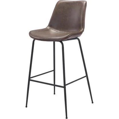 Byron Bar Chair Brown - LOOMLAN - Zuo Modern - Bar Stools