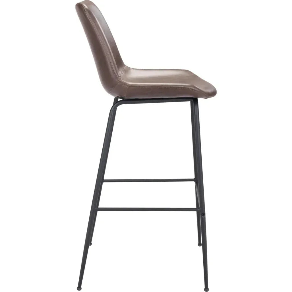 Byron Bar Chair Brown - LOOMLAN - Zuo Modern - Bar Stools