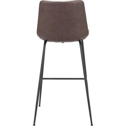 Byron Bar Chair Brown - LOOMLAN - Zuo Modern - Bar Stools