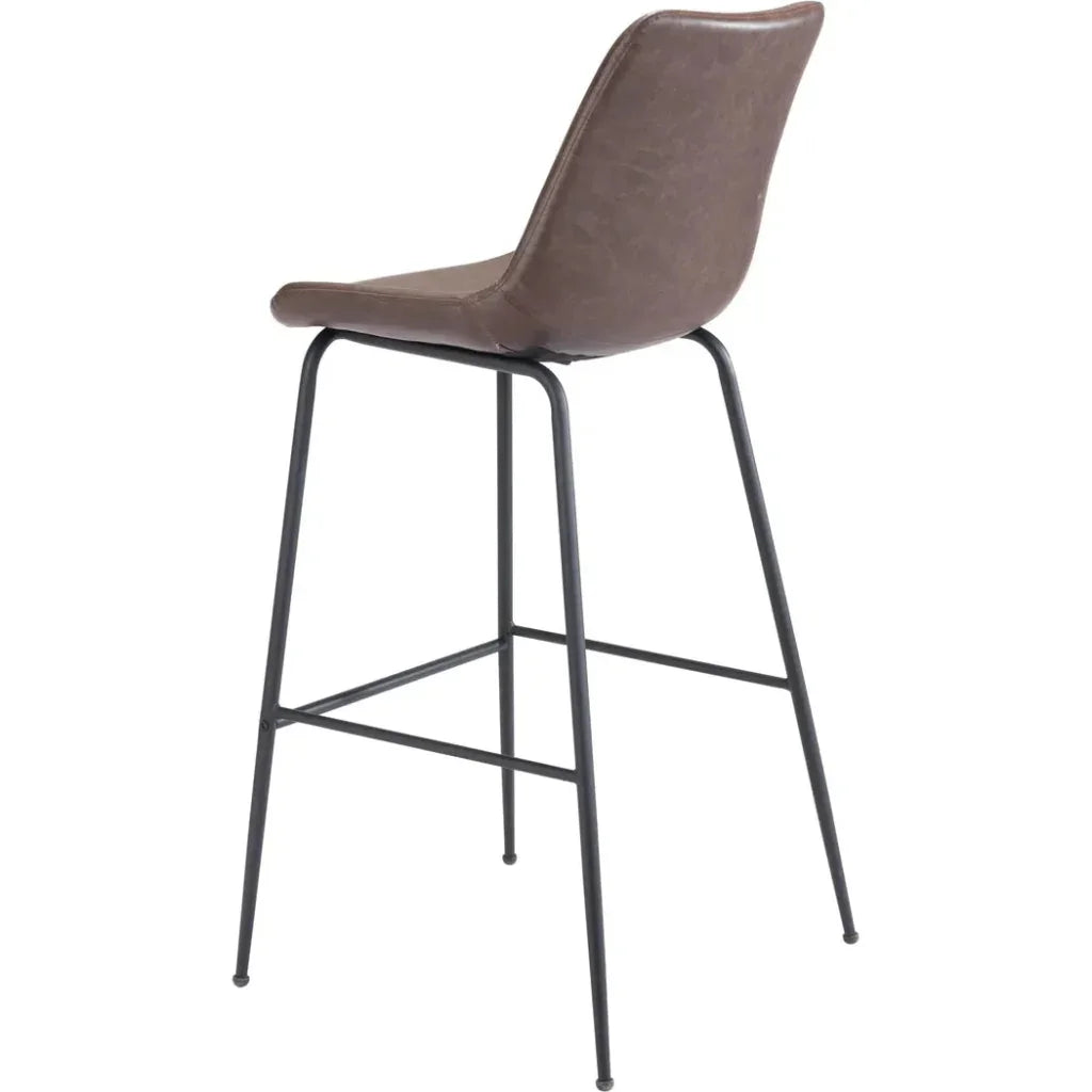 Byron Bar Chair Brown - LOOMLAN - Zuo Modern - Bar Stools
