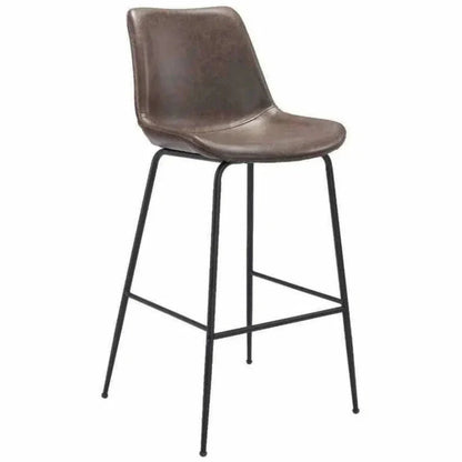 Byron Bar Chair Brown - LOOMLAN - Zuo Modern - Bar Stools
