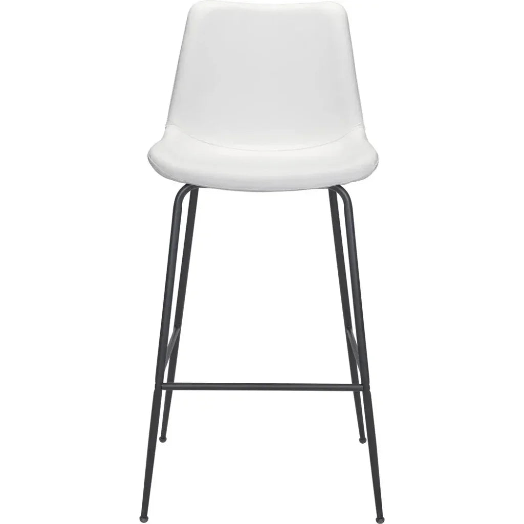 Byron Bar Chair White - LOOMLAN - Zuo Modern - Bar Stools